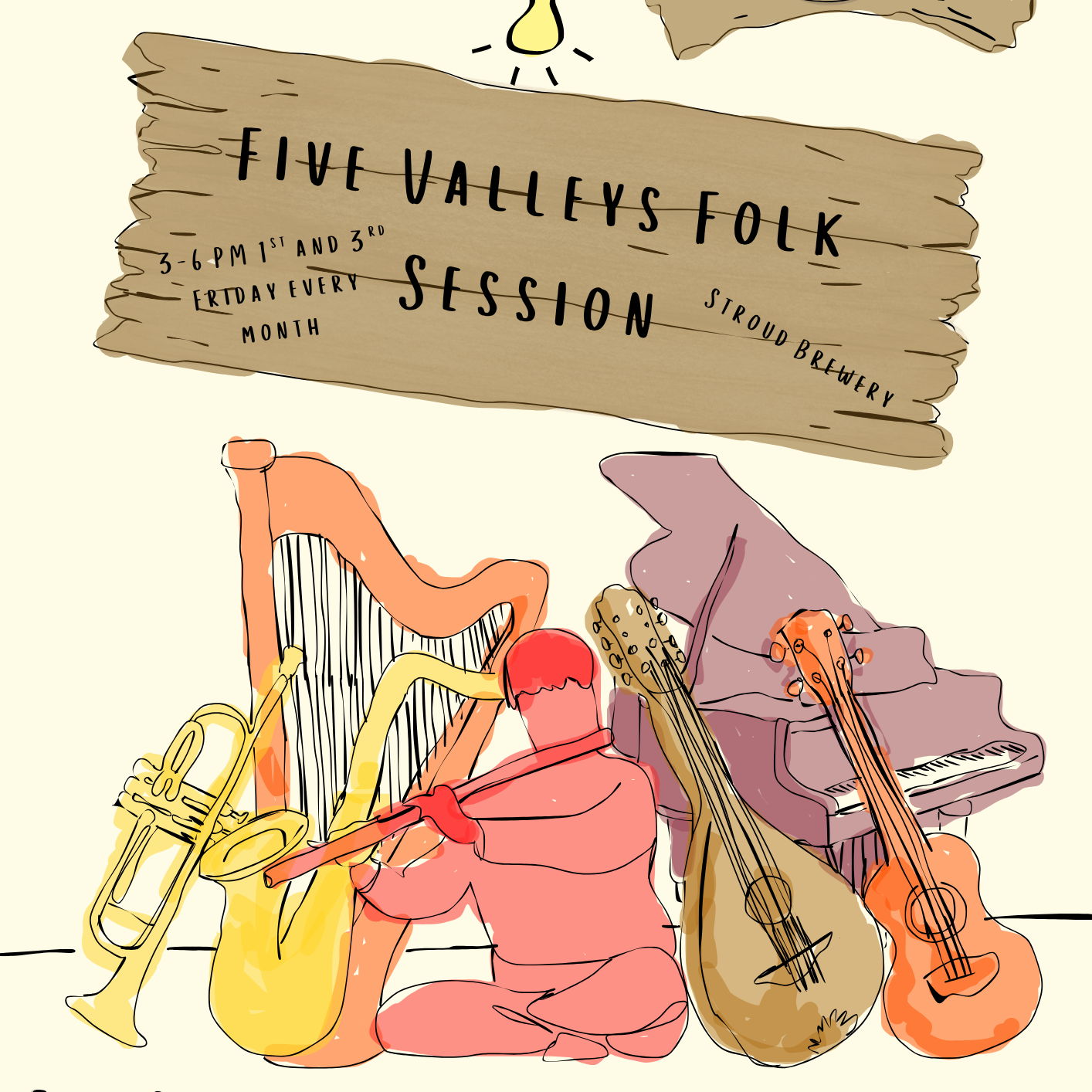 Poster for Five Valleys Folk Session